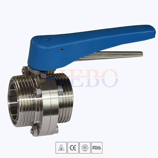 Stainless-Steel-Sanitary-Plastic-Handle-Male-Male-Threading-Butterfly-Valve