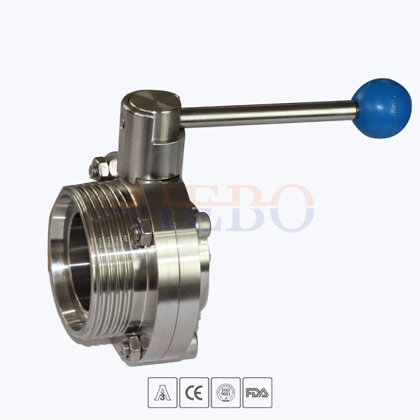 Stainless-Steel-Hygienic-Round-Handle-Manual-Type-Male-Welded-Butterfly-Valve