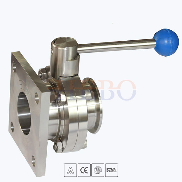 Stainless-Steel-Food-Grade-Manual--Type-Flange-Clamped-Butterfly-Valve