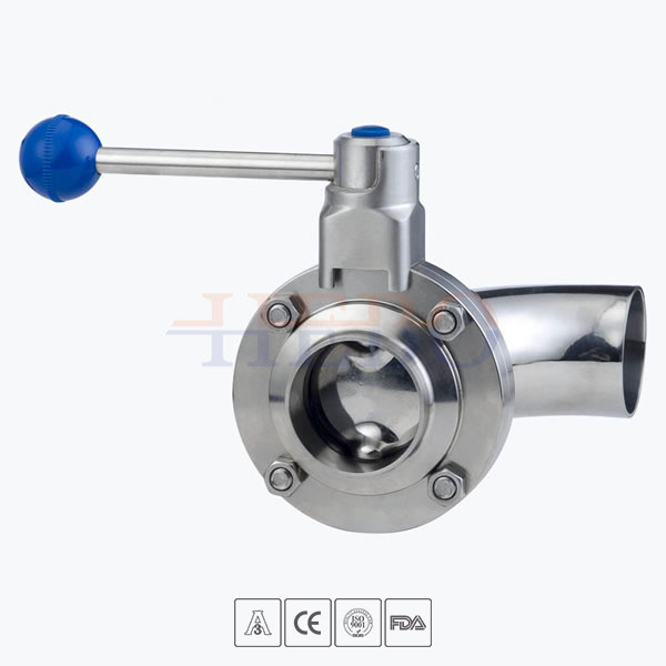 Stainless-Steel-Sanitary-Round-Handle-Manual-Type-Bend-Welded-Butterfly-Valve