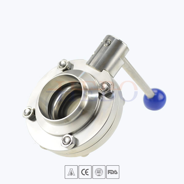 Stainless-Steel-Food-Grade-Round-Pull-Handle-Welded-Butterfly-Valve