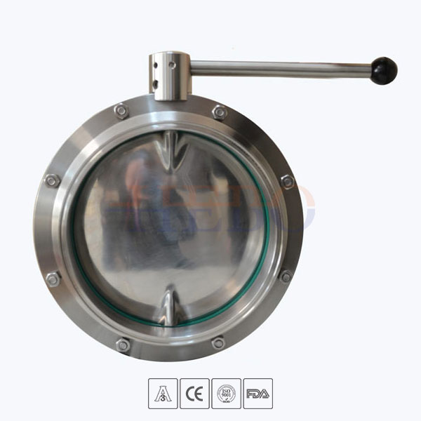 Stainless-Steel-Food-Processing-Big-Size-Pull-Handle-Welded-Butterfly-Valve