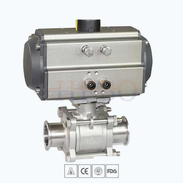 Sanitary-Pneumatic-3piece-Ball-Valve