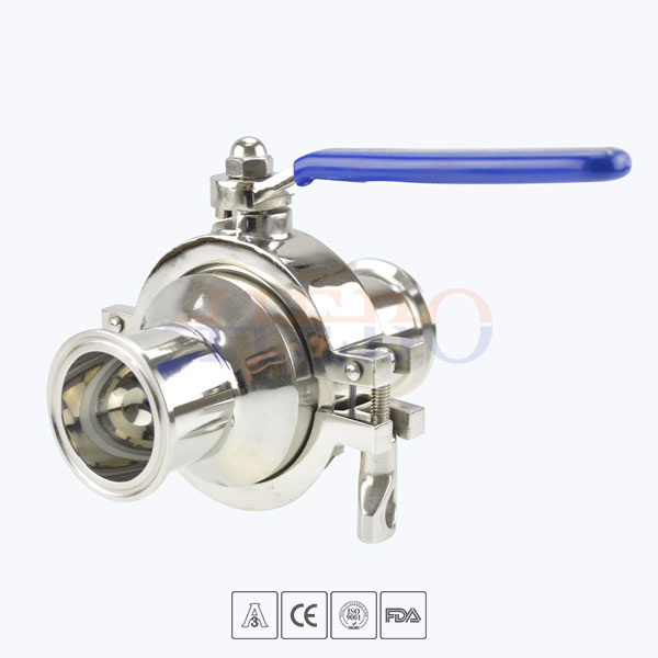 Stainless-Steel-Food-Processing-Tri--Clamped-Manual-Type-Non-Retention-Ball-Valve