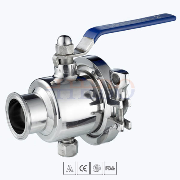 Stainless-Steel-Hygienic-Grade-Manual-Type-Middle-Clamp-Non-Retention-Ball-Valve