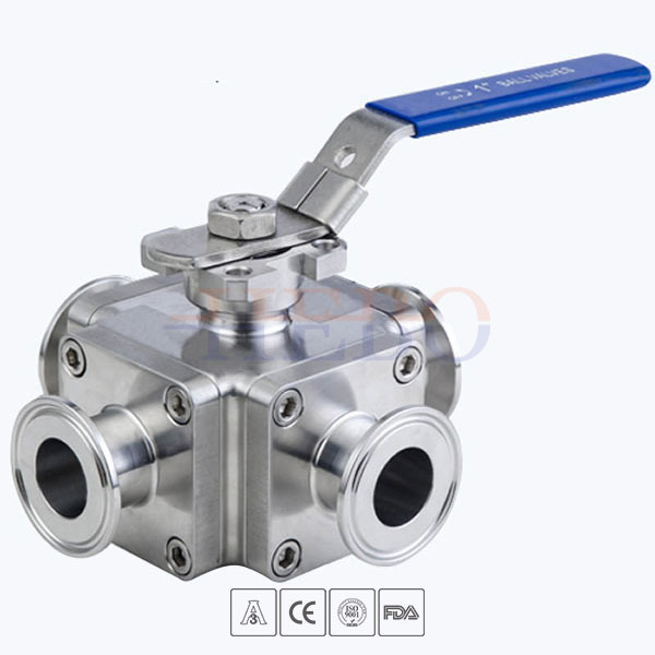 stainless-steel-hygienic-grade-cross-type-manual-clamped-forging-ball-valve