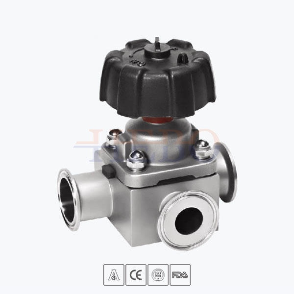 stainless-steel-food-grade-manual-T-type-clamped-forging-diaphragm-valve