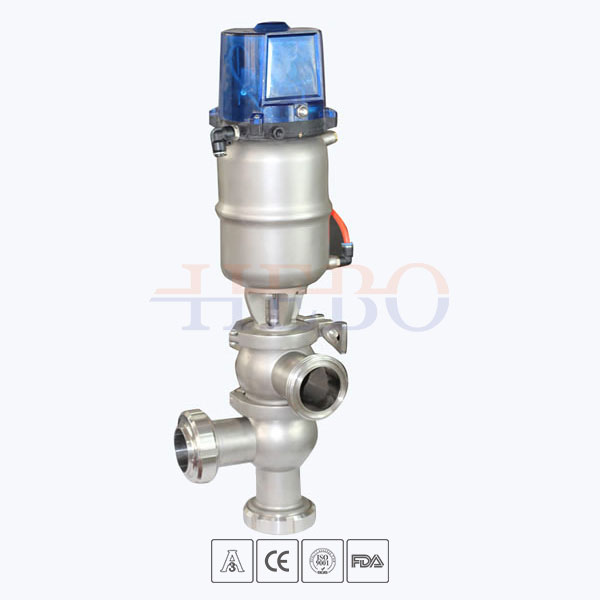 stainless-steel-food-processing-pneumatic-flow-change-over-valve-with-control-cap