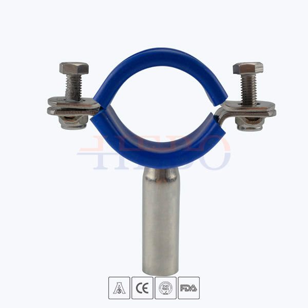 stainless-steel-sanitary-TH6-round-pipe-holder-with-blue-sleeve