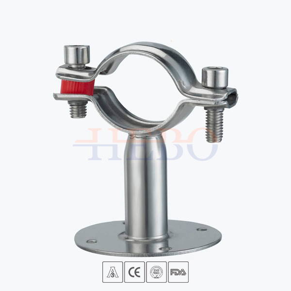 stainless-steel-sanitary-grade-TH7-round-pipe-clamp-with-base-plate