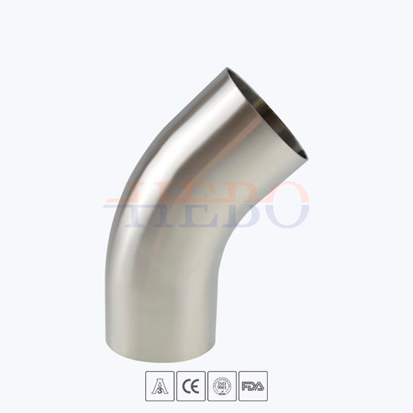 stainless-steel-hygienic-grade-L2KS-long-radius-45D-clamped-elbow