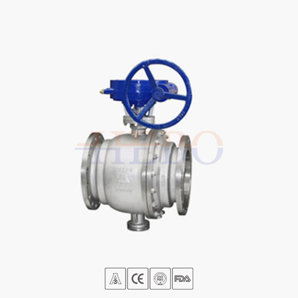 Worm gear fixed ball valve