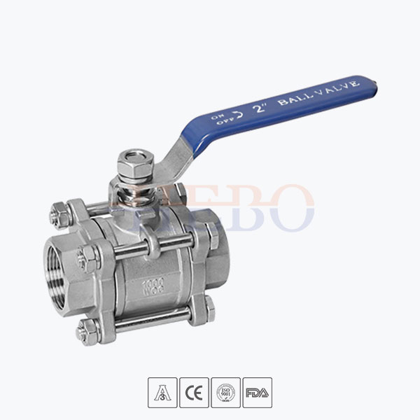 Three-piece ball valve